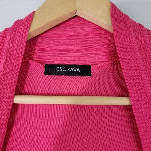 Escrava Women's Barbie Pink Cotton Blend Open Cardigan Sz M Dolman Sleeve - Picture 4 of 10